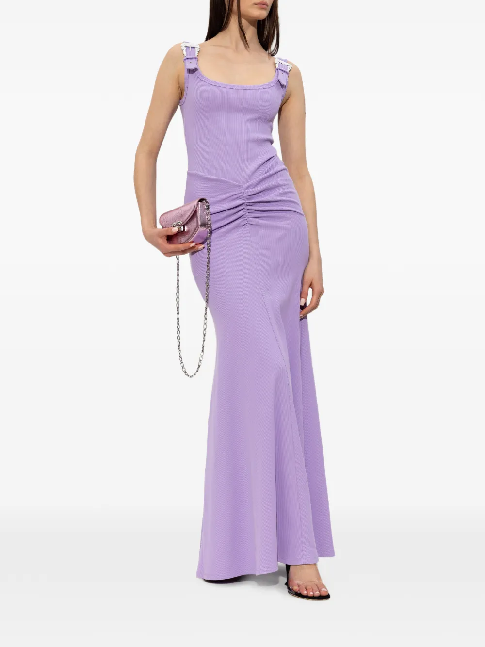Versace Jeans Couture Maxi-jurk met gespbandjes Paars