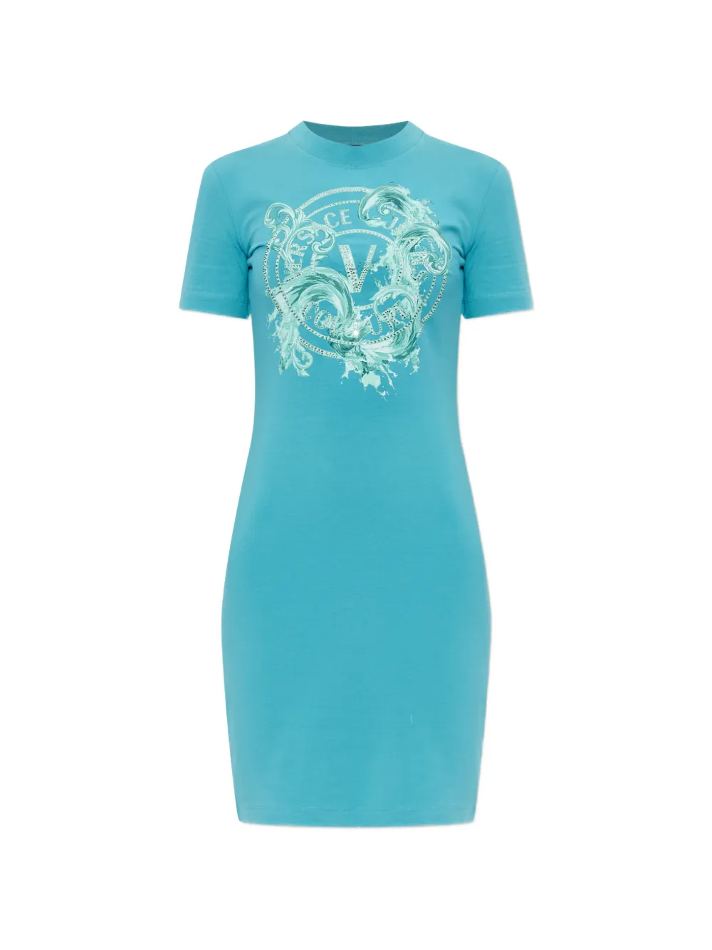 Versace Jeans Couture embellished graphic dress - Blu