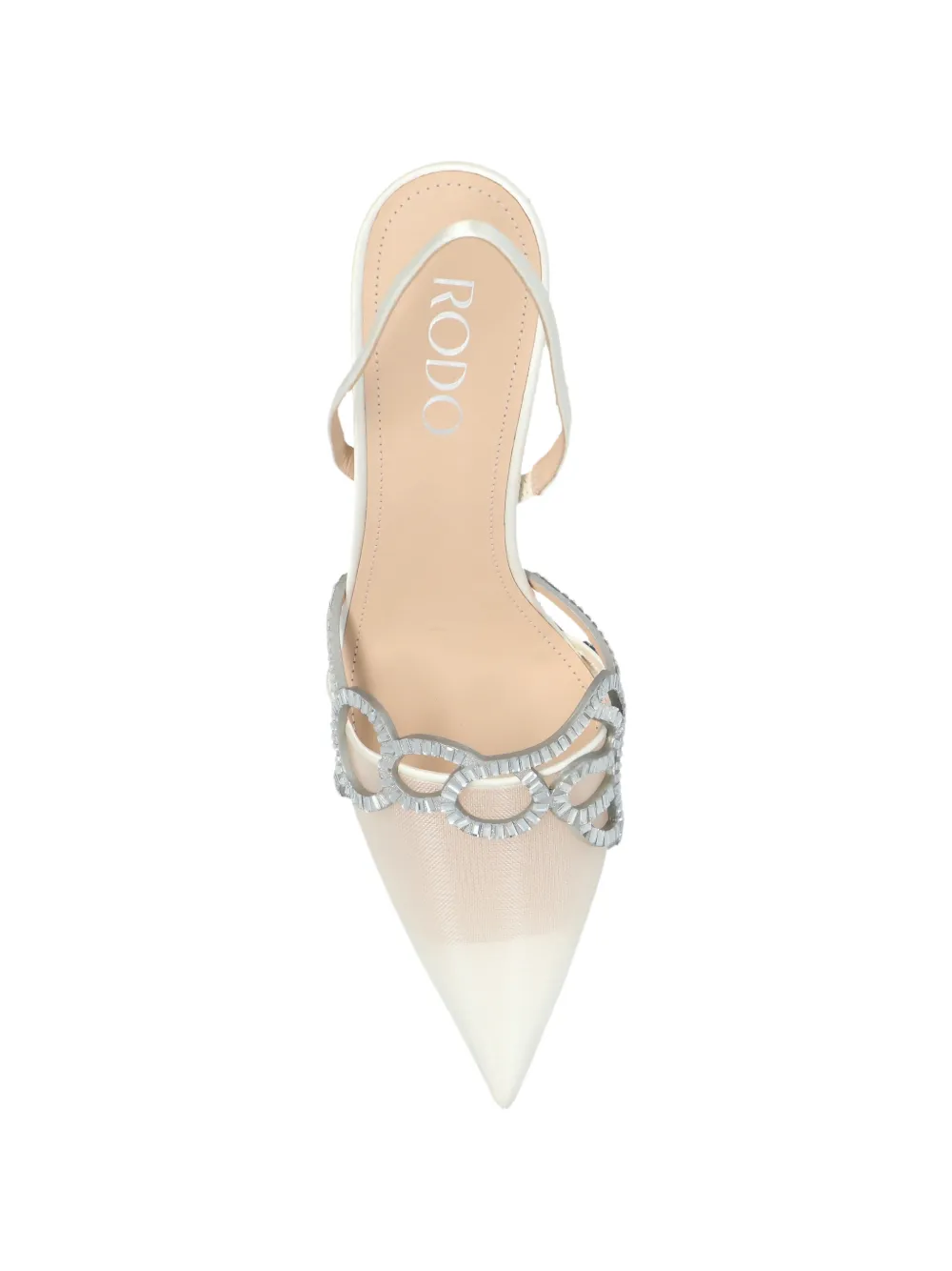 Rodo Verfraaide slingback pumps Wit