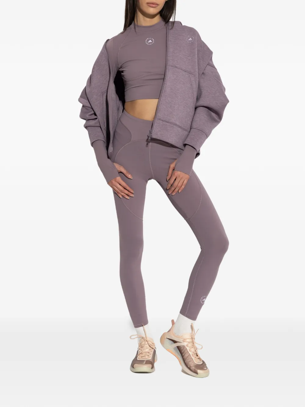 adidas by Stella McCartney x Stella McCartney cropped top met lange mouwen Paars