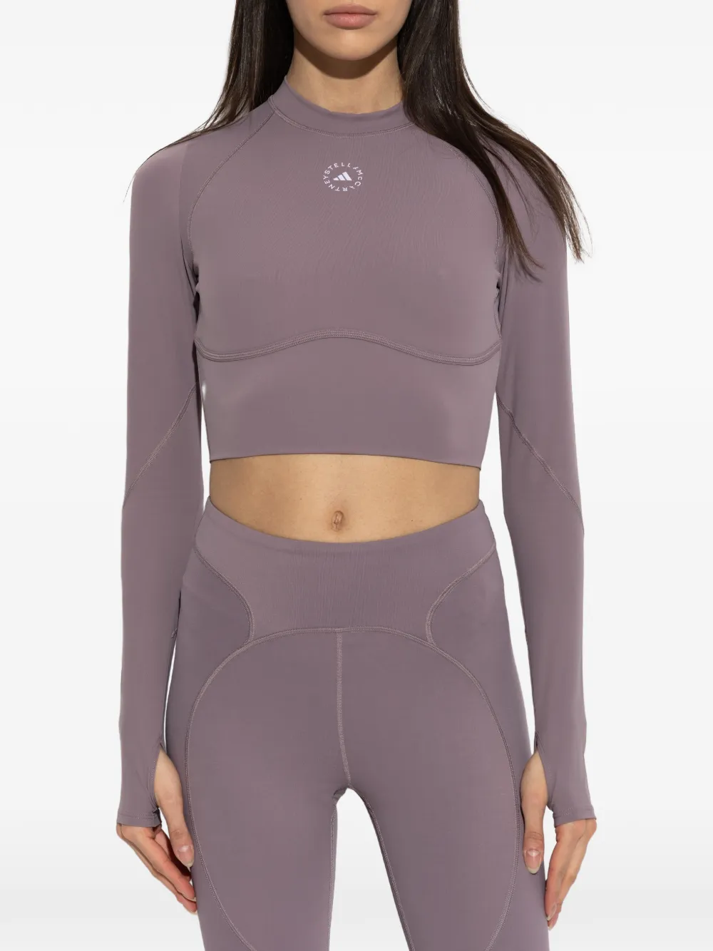 adidas by Stella McCartney x Stella McCartney cropped top met lange mouwen Paars
