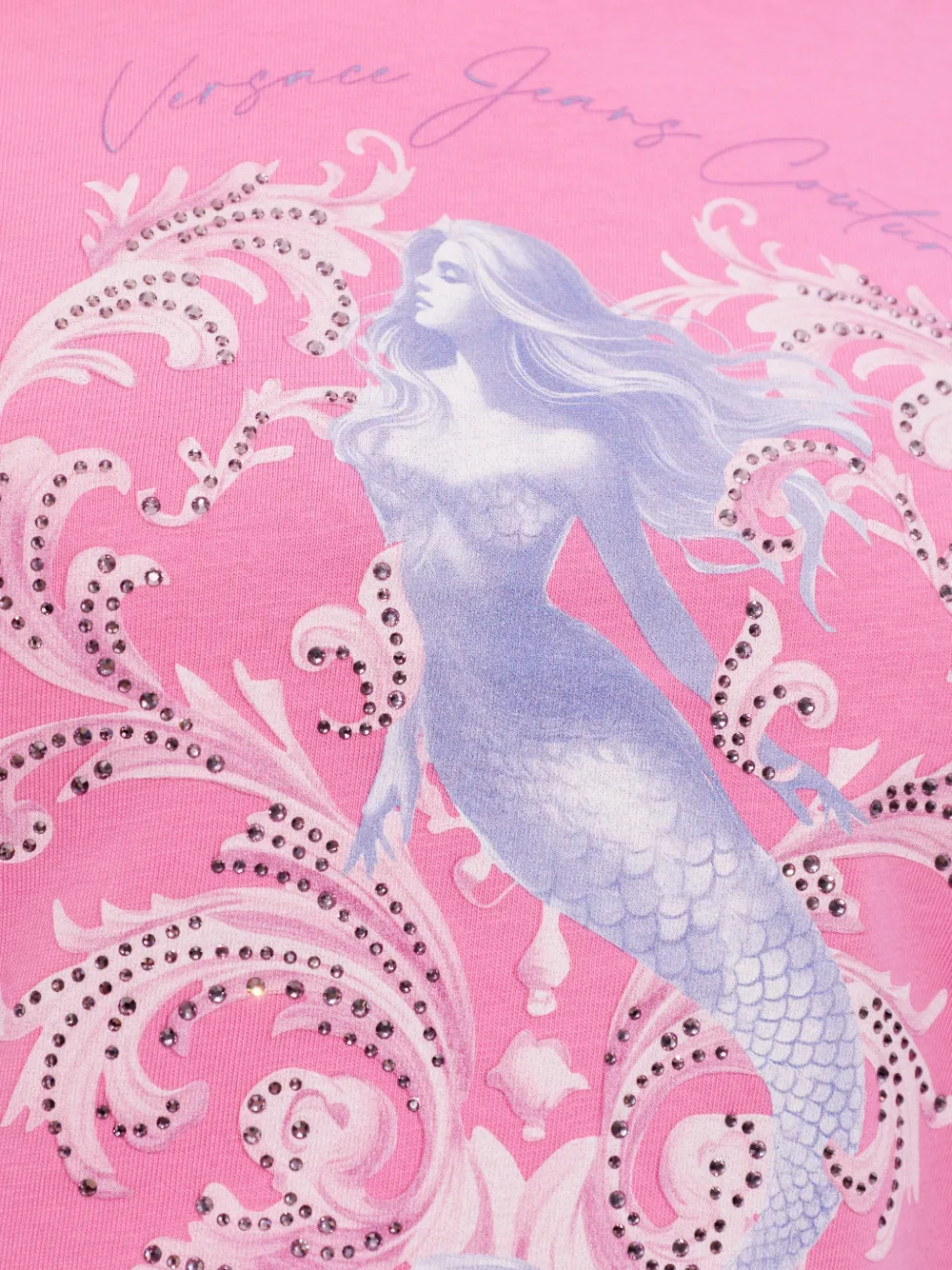 Versace Jeans Couture Katoenen T-shirt met zeemeerminprint Roze