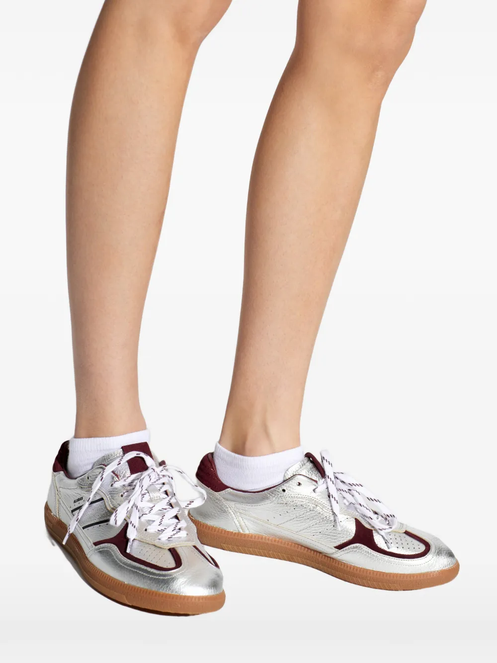 ALOHAS TB.490 glanzende leren sneakers Zilver