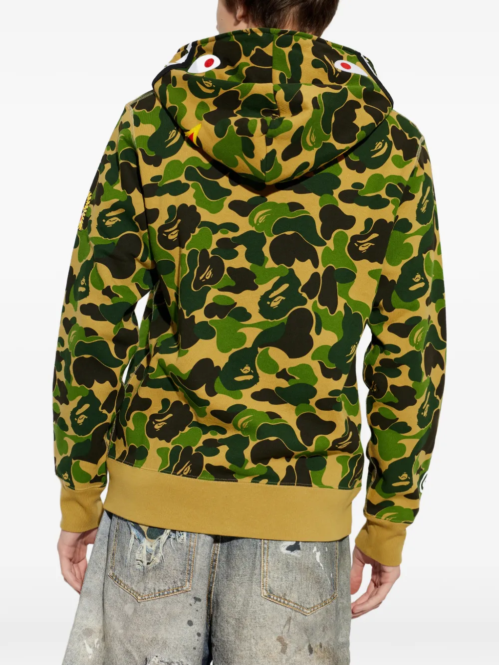 A BATHING APE Hoodie met camouflageprint Beige