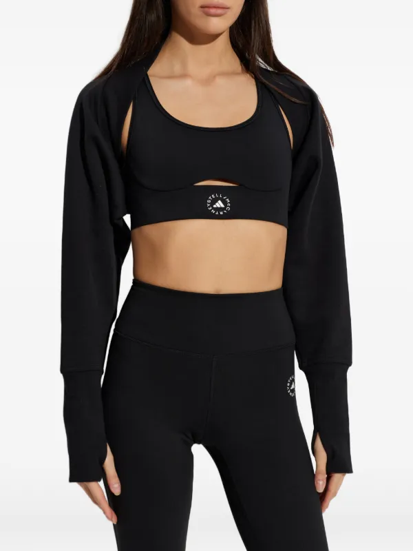 トップス STELLA McCARTNEY  Adidas By Stella McCartney long-sleeves Sweatshirt Shrug | Black
