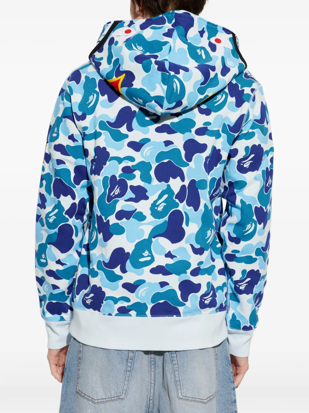 A BATHING APE Hoodie met camouflageprint Blauw