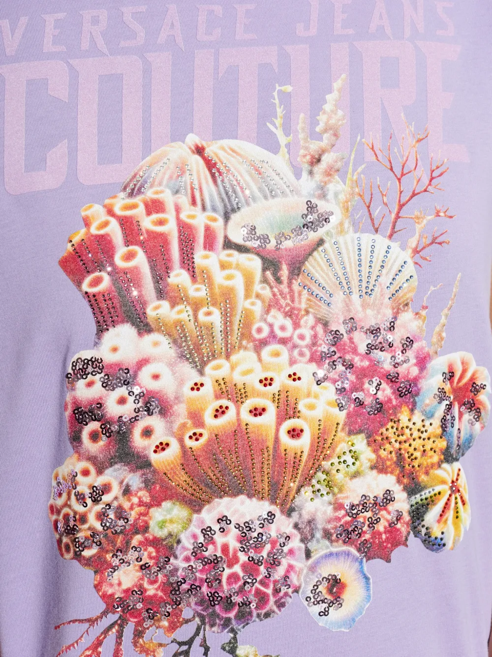 Versace Jeans Couture T-shirt met grafische print Paars