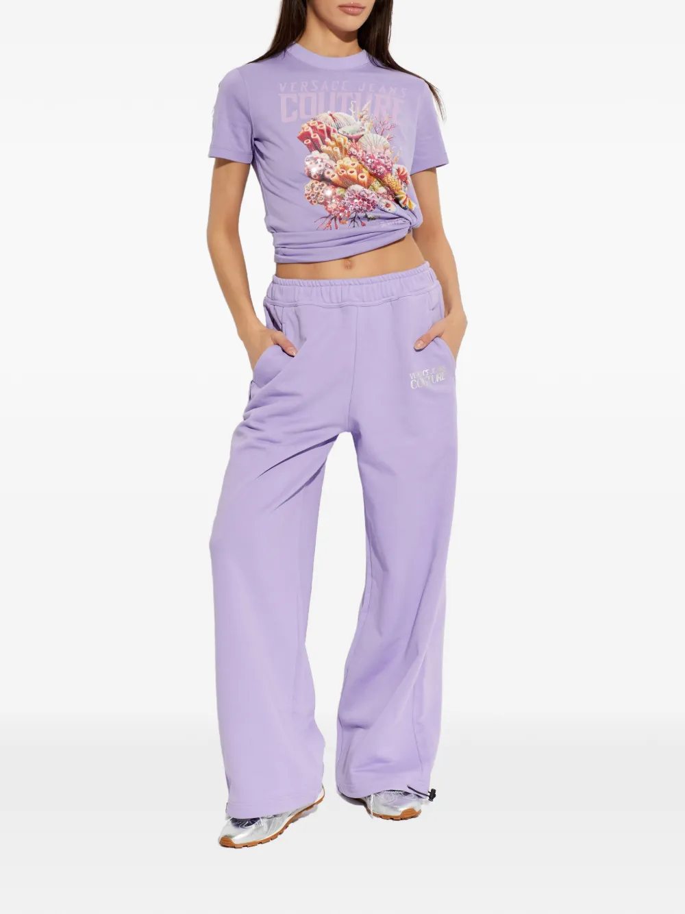 Versace Jeans Couture T-shirt met grafische print Paars