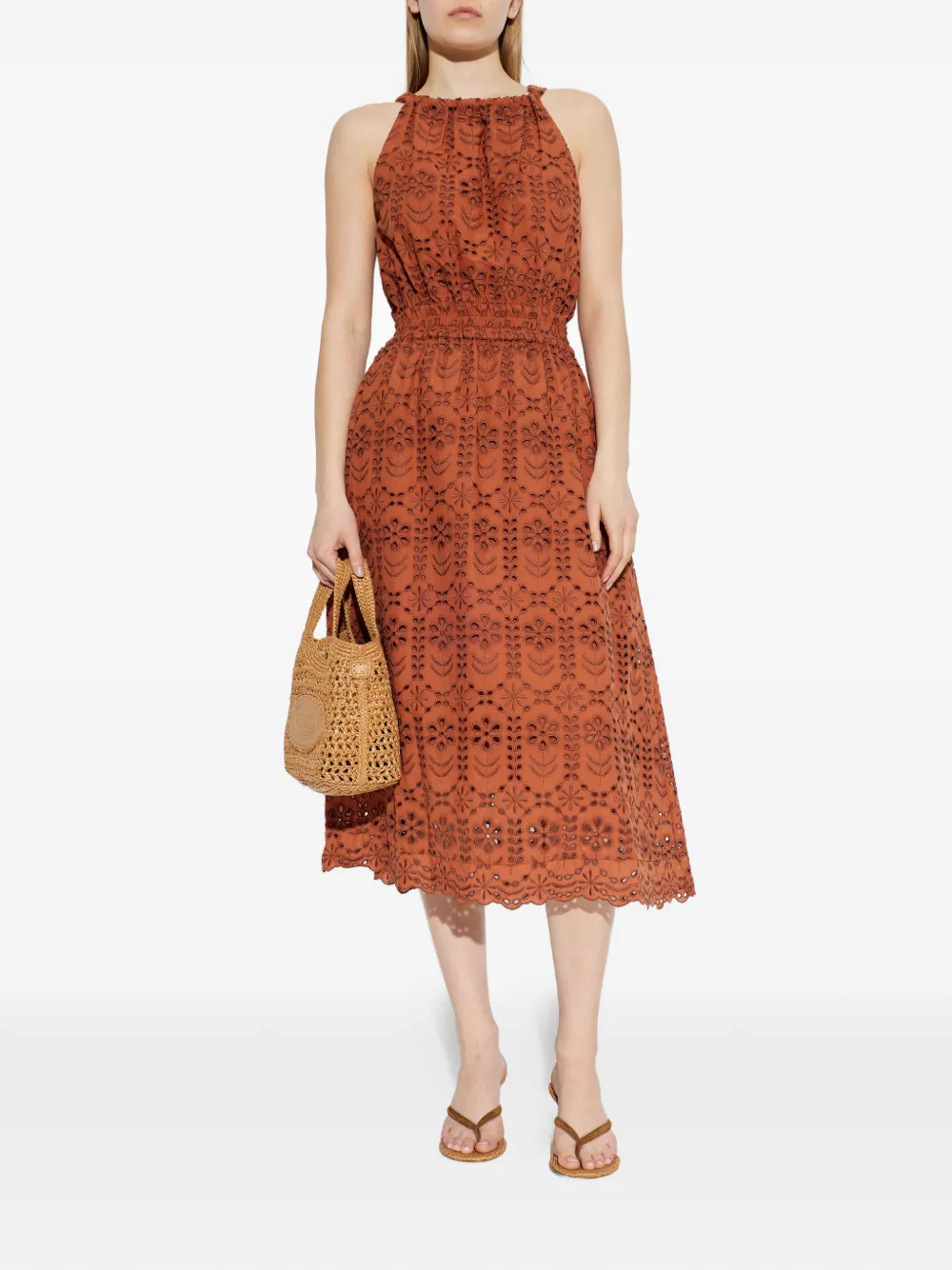 PS Paul Smith Broderie anglaise jurk Bruin