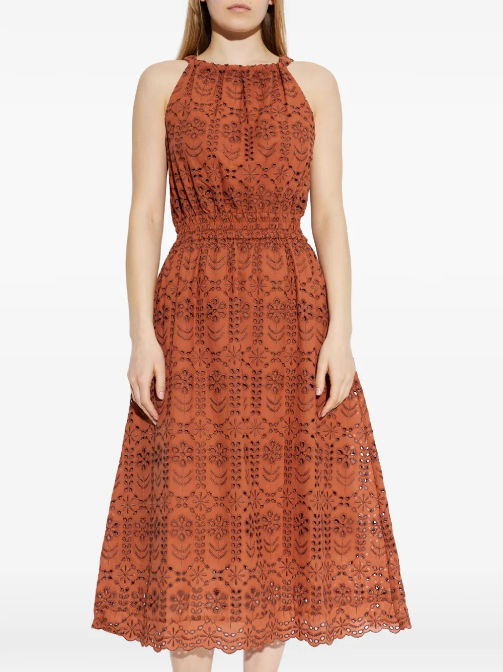 PS Paul Smith Broderie anglaise jurk Bruin