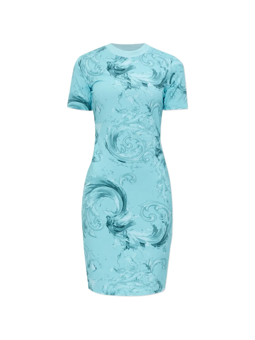 Versace Jeans Couture Barocco-print mini dress - Blu