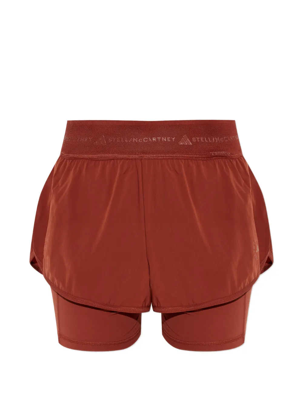 adidas by Stella McCartney logo-waistband training shorts - Marrone
