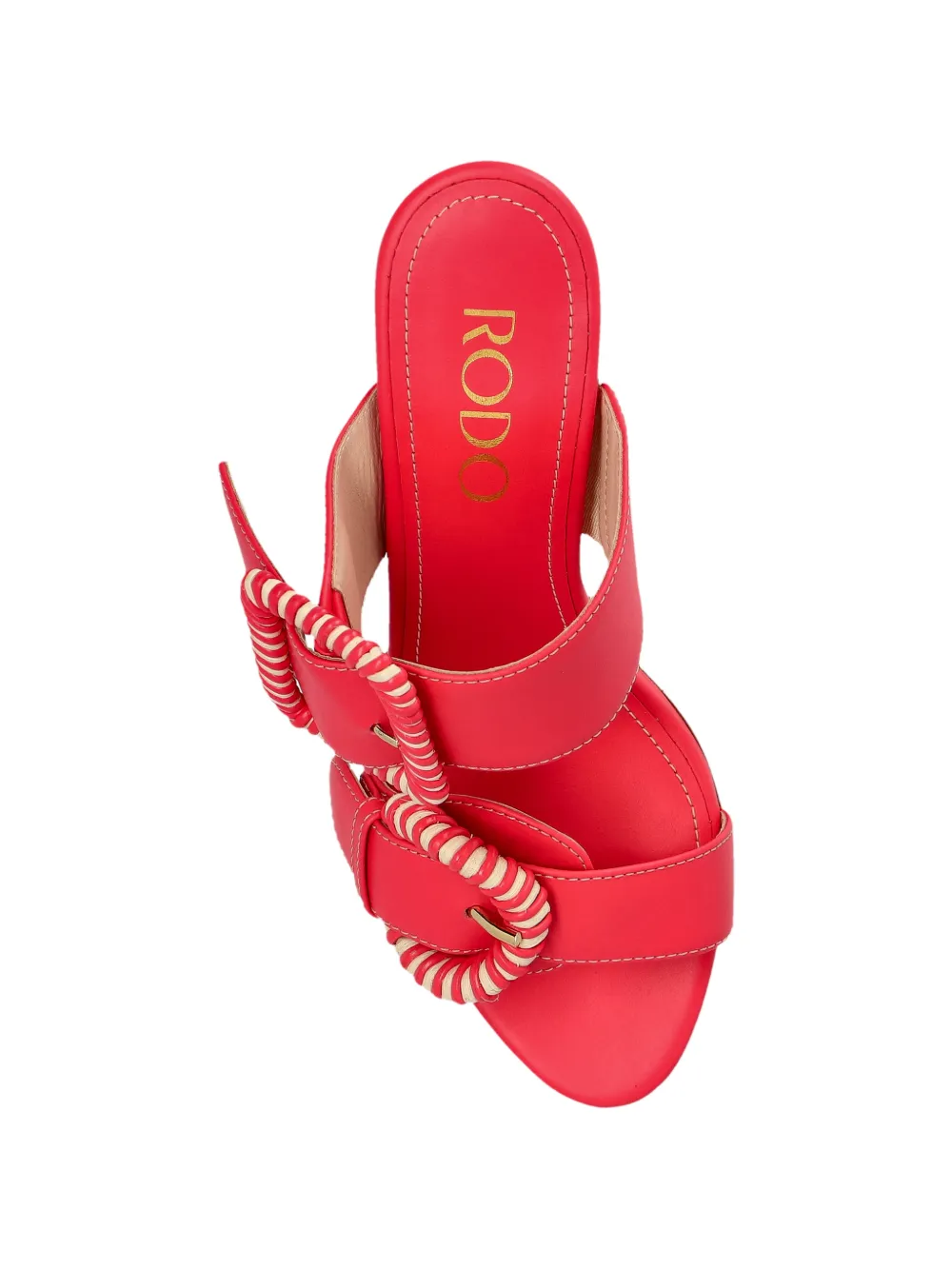 Rodo Leren sandalen met gespriem Rood