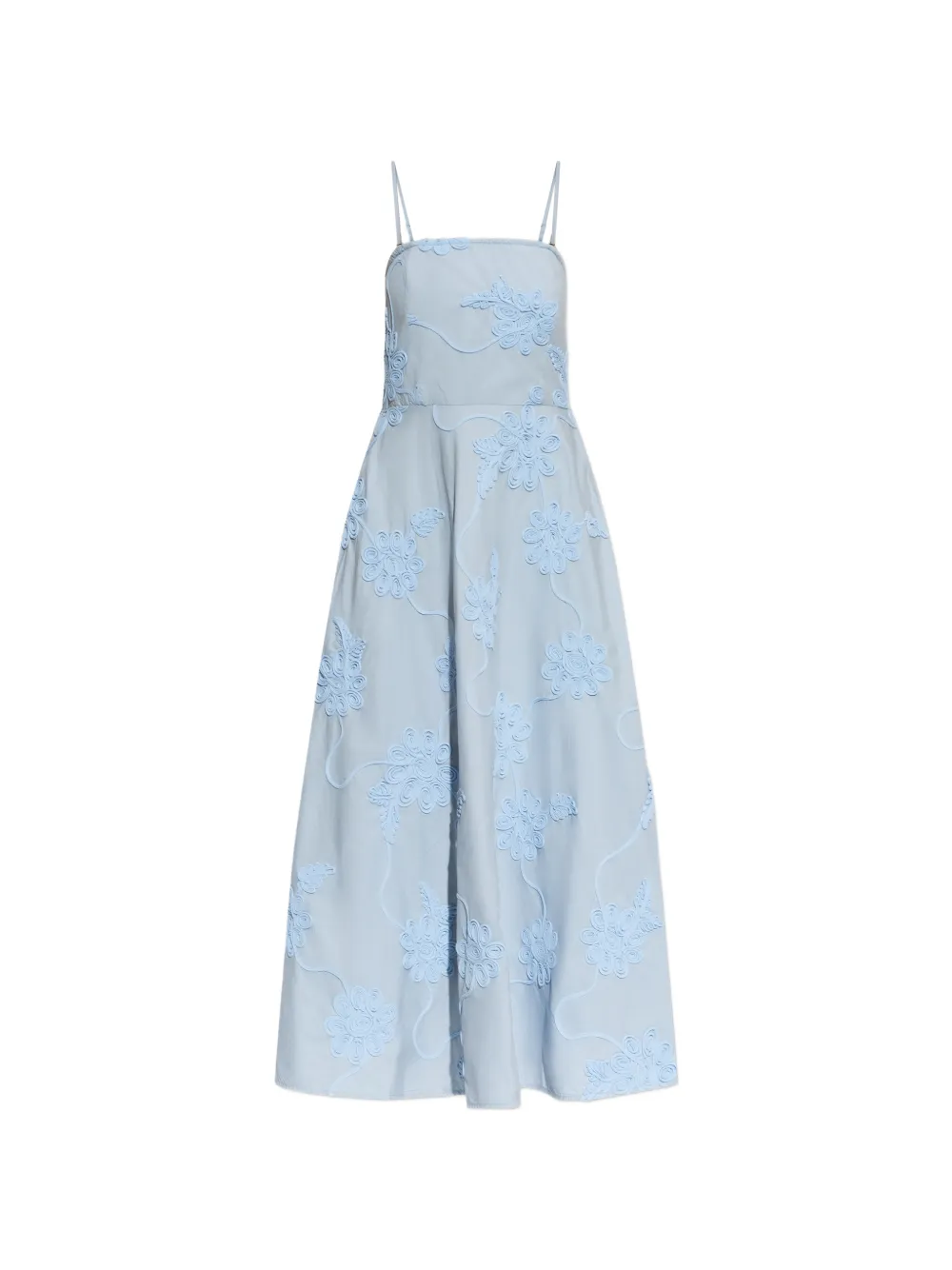 ROTATE BIRGER CHRISTENSEN floral-appliqué midi dress - Blu
