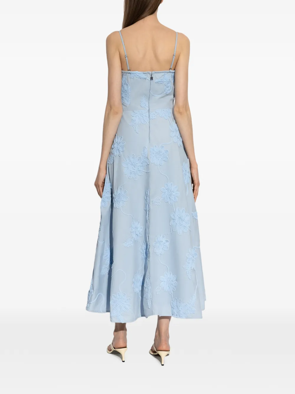ROTATE BIRGER CHRISTENSEN Flared midi-jurk met bandje Blauw