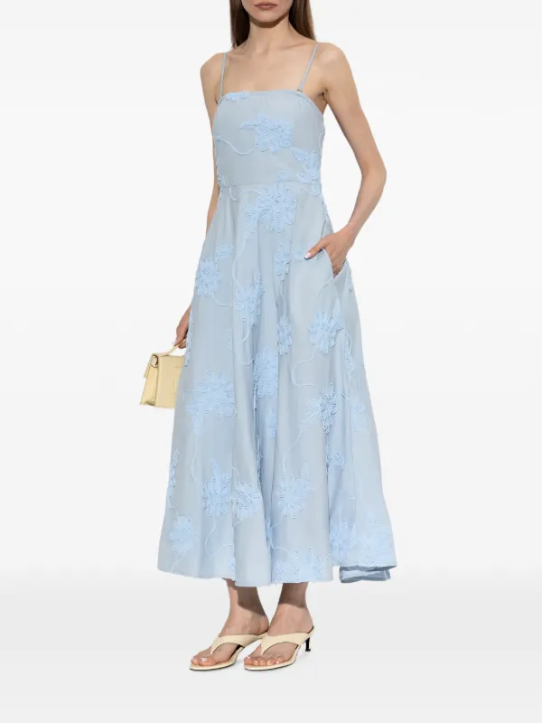 rotate blue dress BIRGER CHRISTENSEN Flared Midi Strap Light | Blue and distinct attitude sequin ball gown Plus Size Black Evening UK Size:20