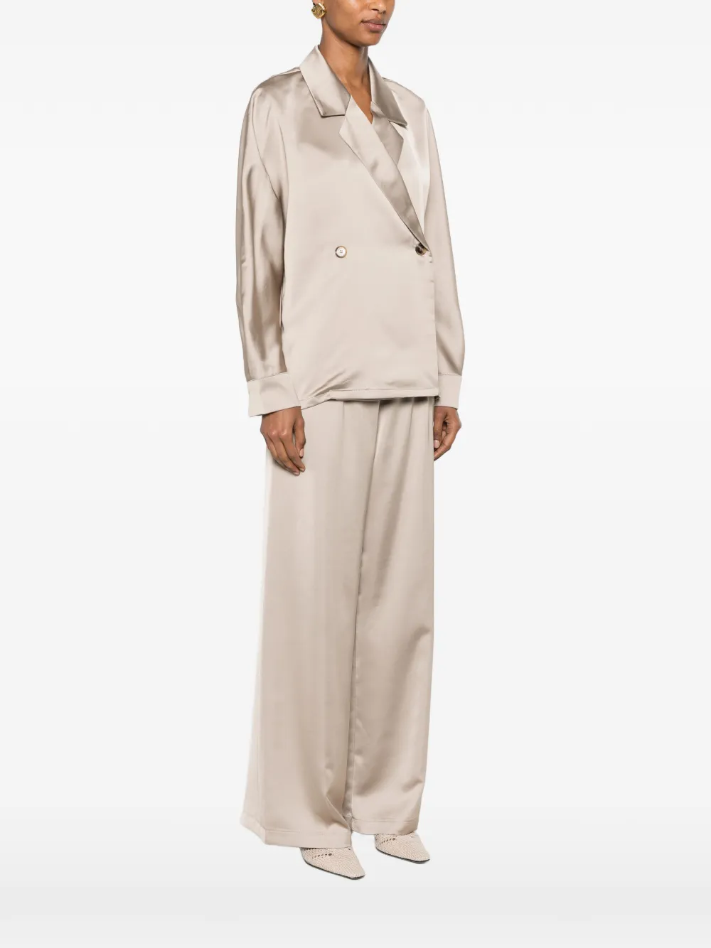 Imperial Double-breasted Jacket In Neutral