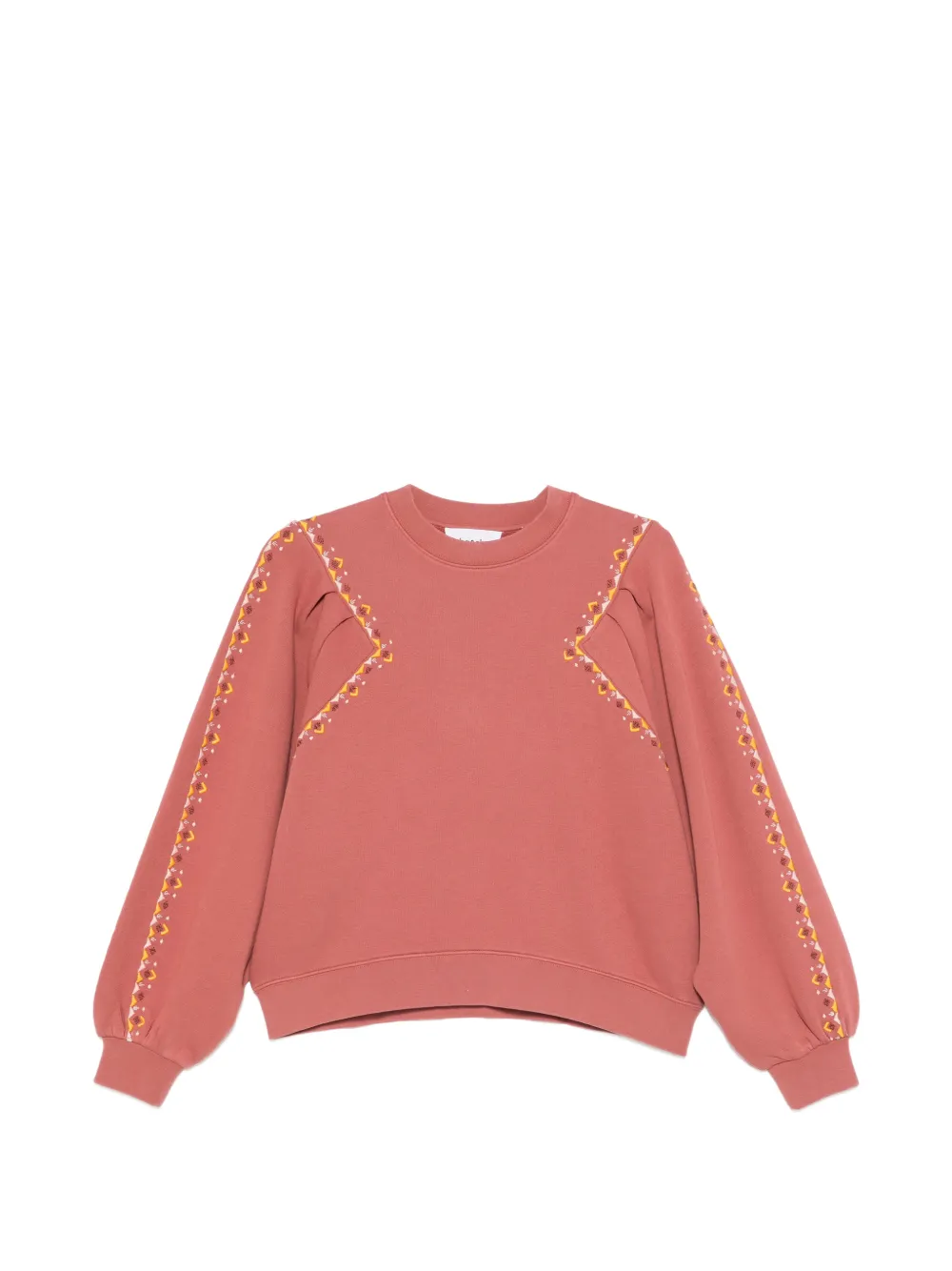 Ba&Sh Mesta embroidered puff-sleeve sweatshirt - Rosa