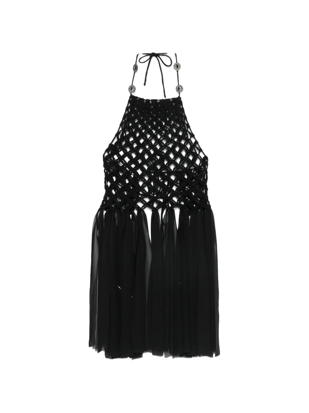 PINKO macramé-knit top - Nero