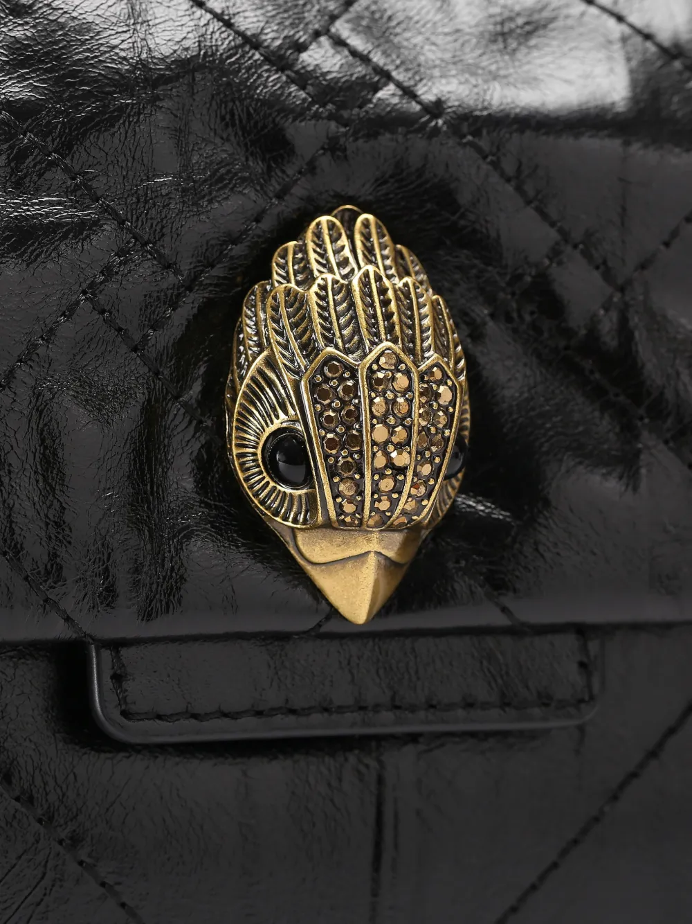 Kurt Geiger London Celia gewatteerde schoudertas met adelaarshoofd Zwart