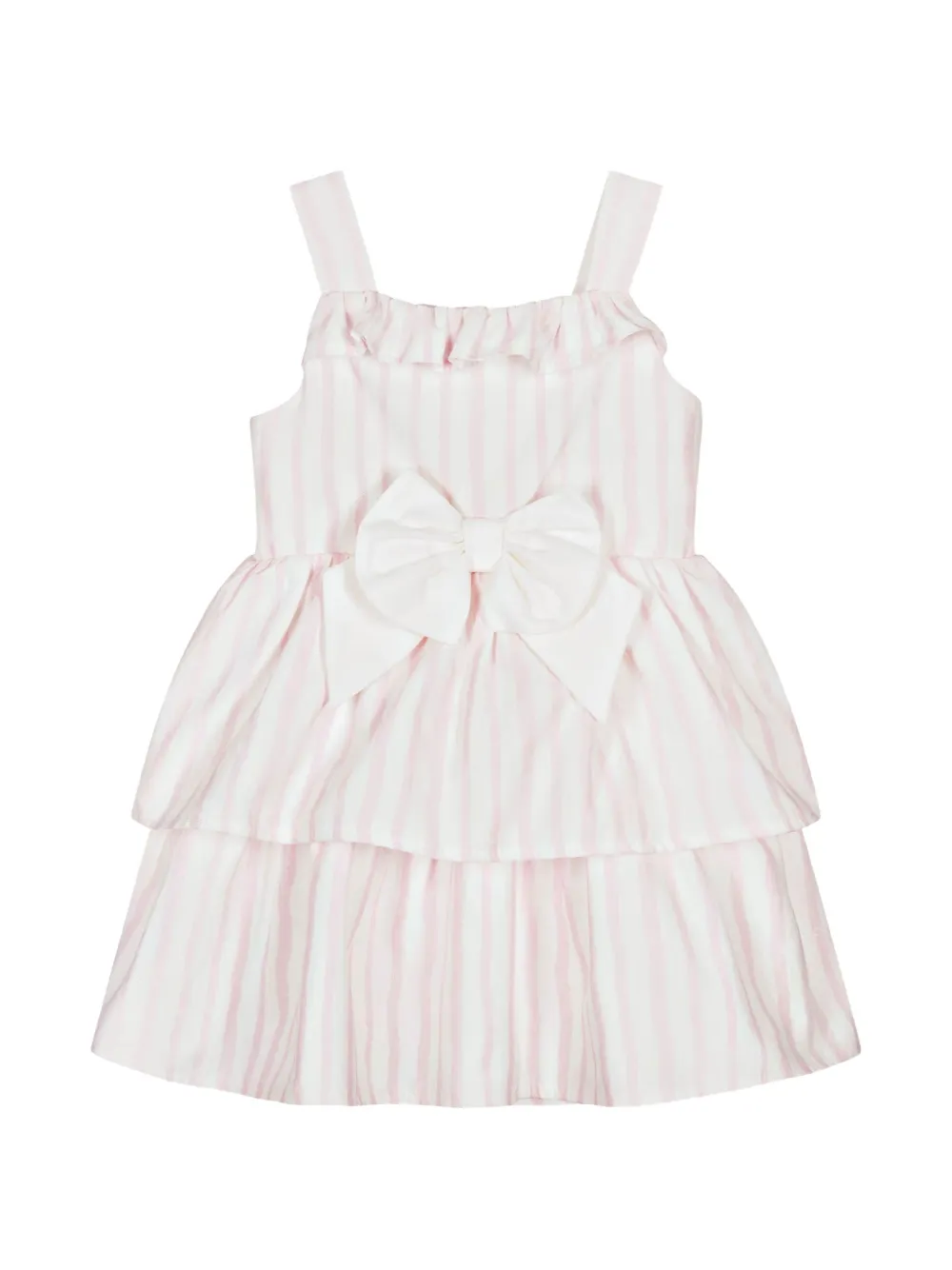 CACHAREL KIDS Twee gestreepte jurken verfraaid met strik Roze
