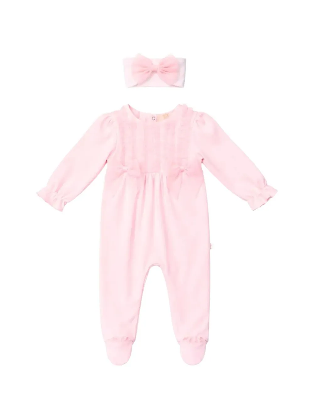 CACHAREL KIDS Set aus Haarreif und Pyjama mit Schleifendetail - Rosa