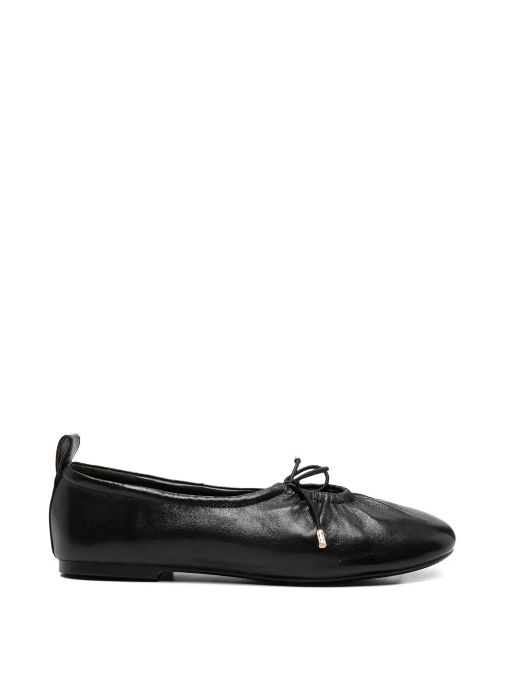 ADRIANNA FERETTI bow-detail leather ballet flats - Nero