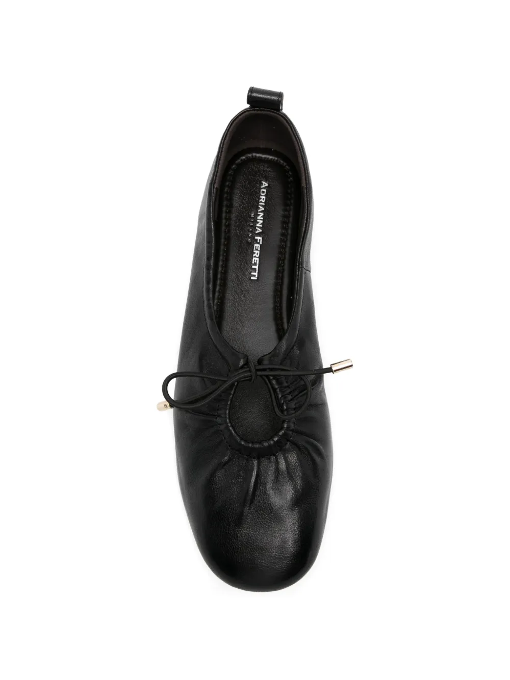 ADRIANNA FERETTI bow-detail leather ballet flats Zwart