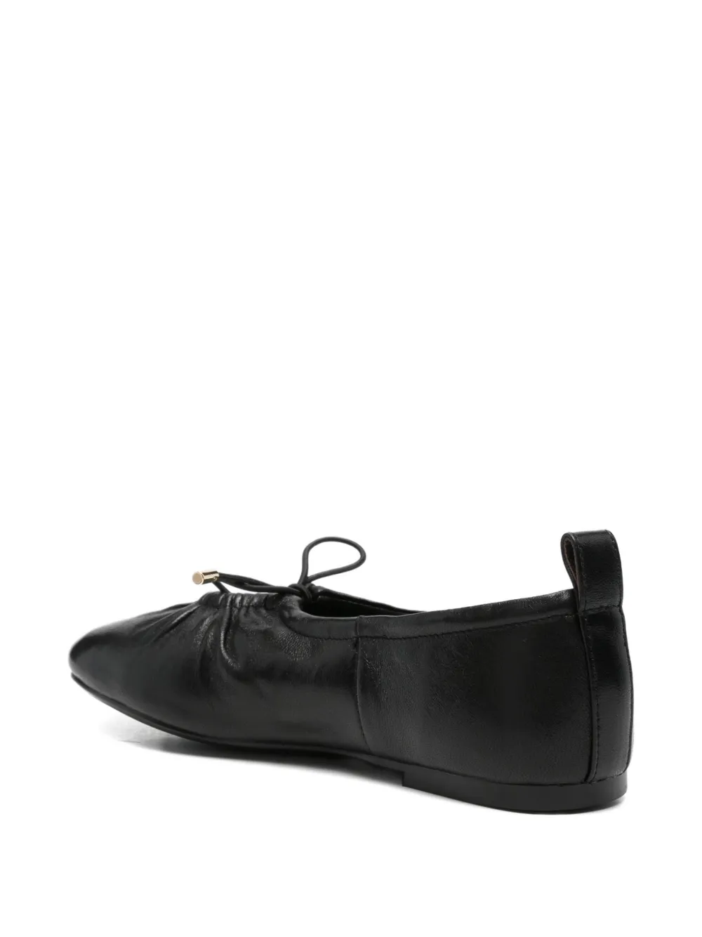 ADRIANNA FERETTI bow-detail leather ballet flats Zwart
