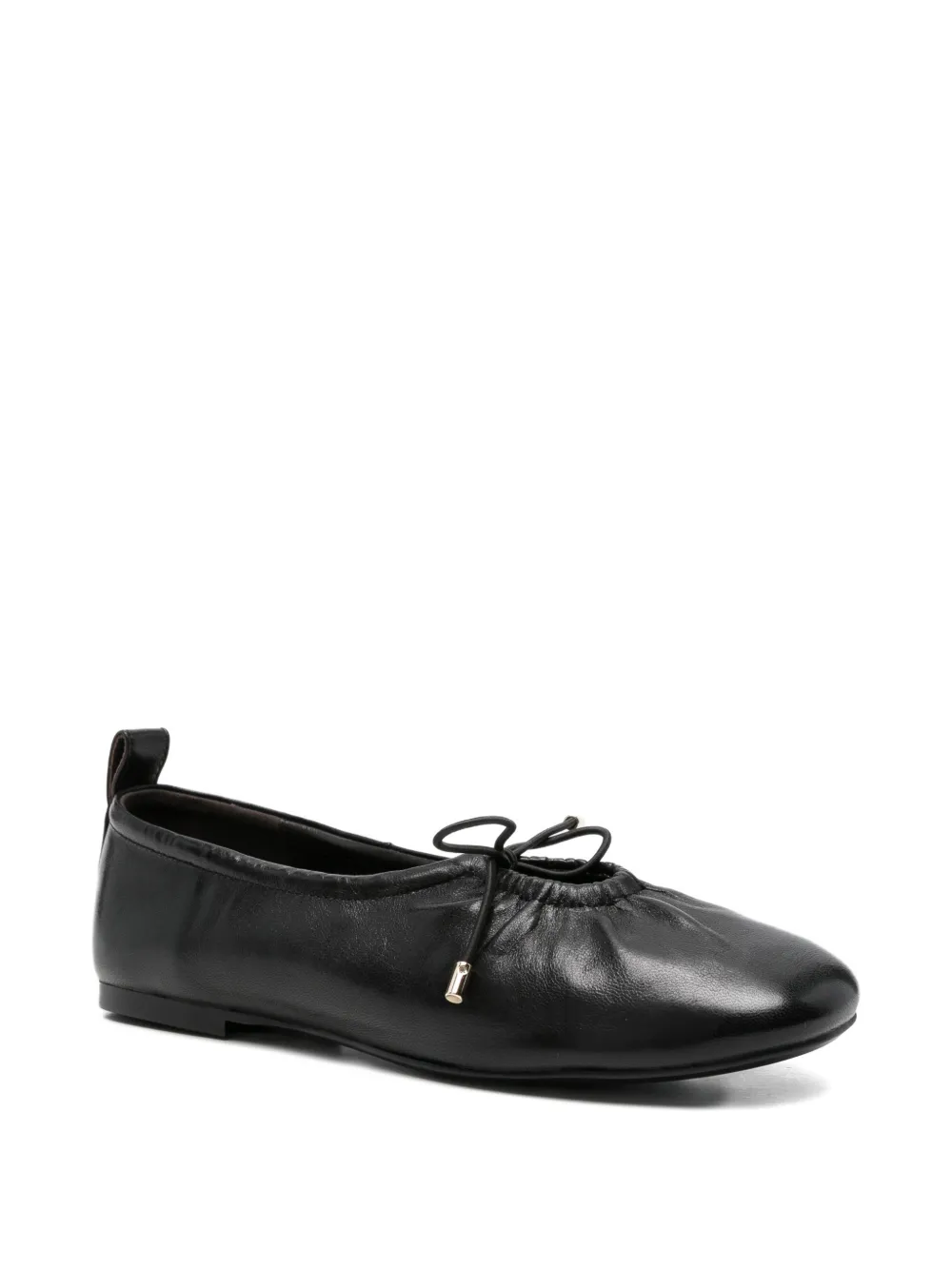 ADRIANNA FERETTI bow-detail leather ballet flats Zwart