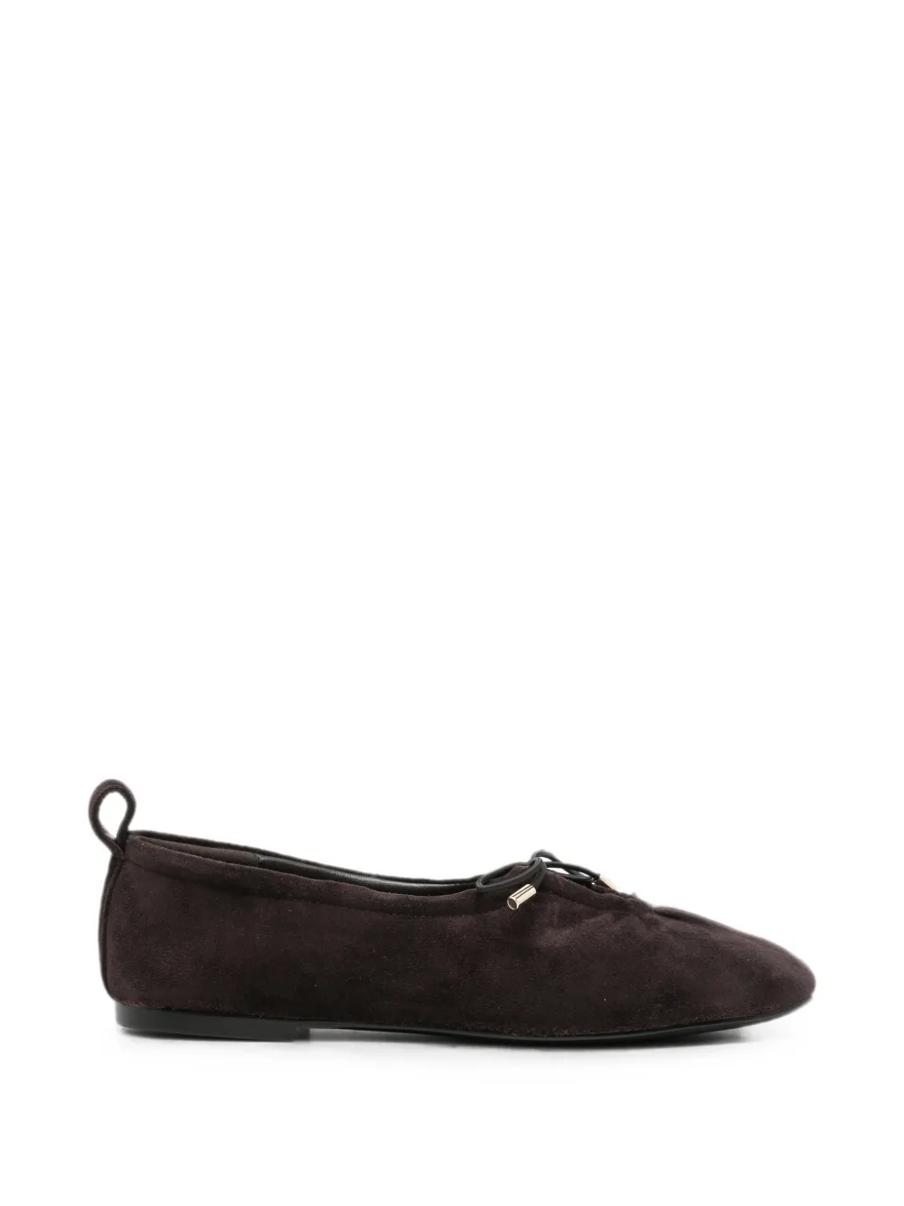 ADRIANNA FERETTI bow-detail suede ballet flats - Marrone