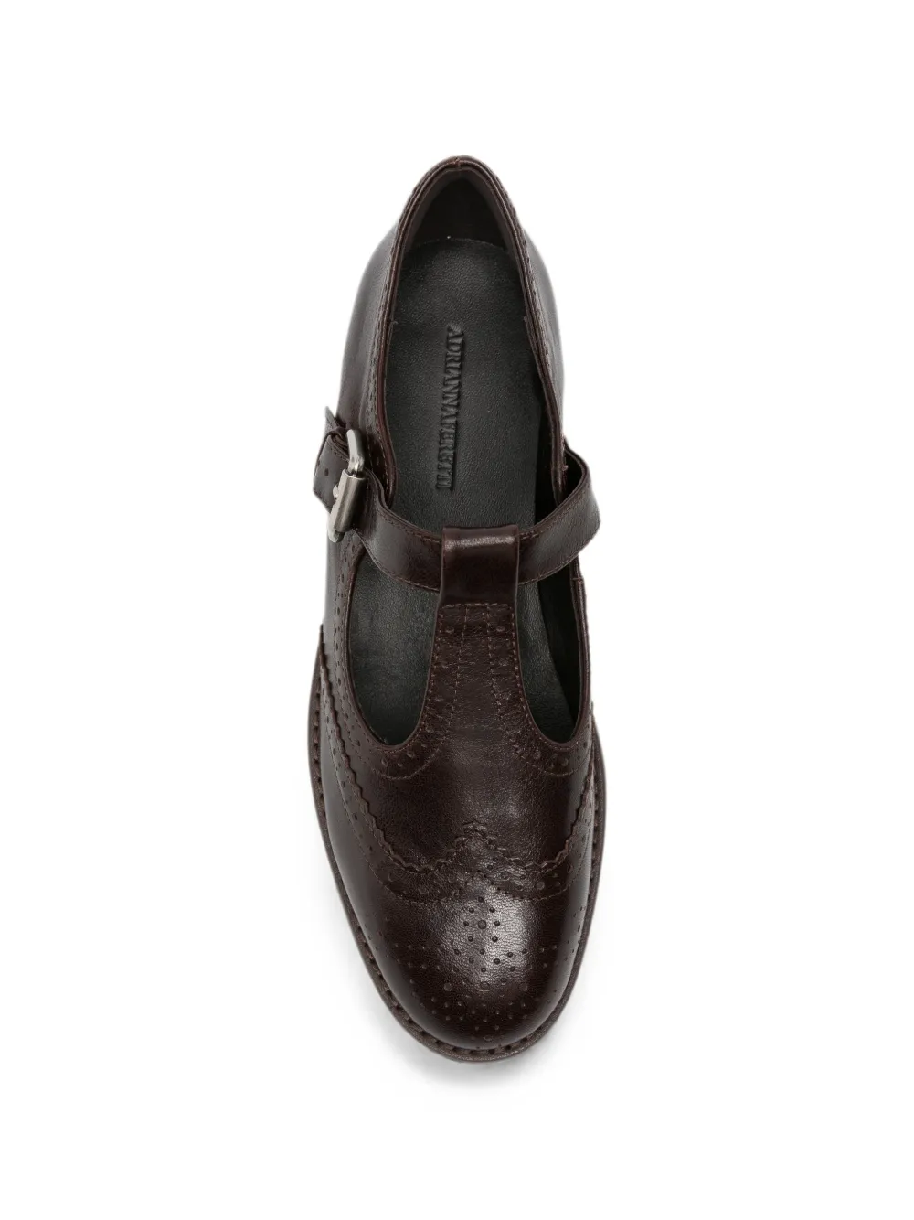 ADRIANNA FERETTI Pumps met brogue-detail en T-bandje Bruin