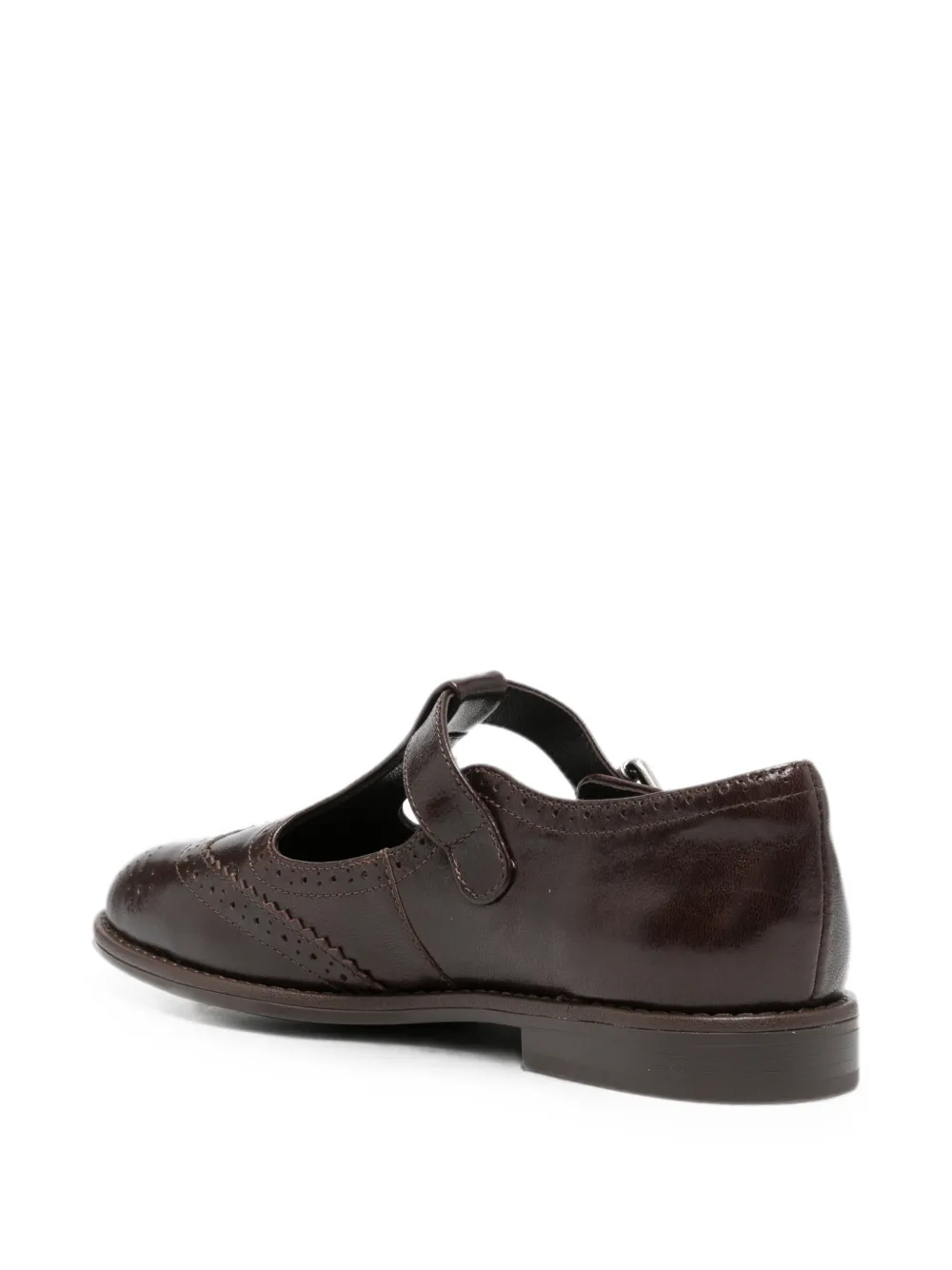 ADRIANNA FERETTI Pumps met brogue-detail en T-bandje Bruin