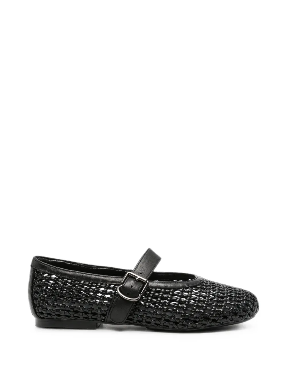 ADRIANNA FERETTI woven buckle-fastening ballet flats - Nero