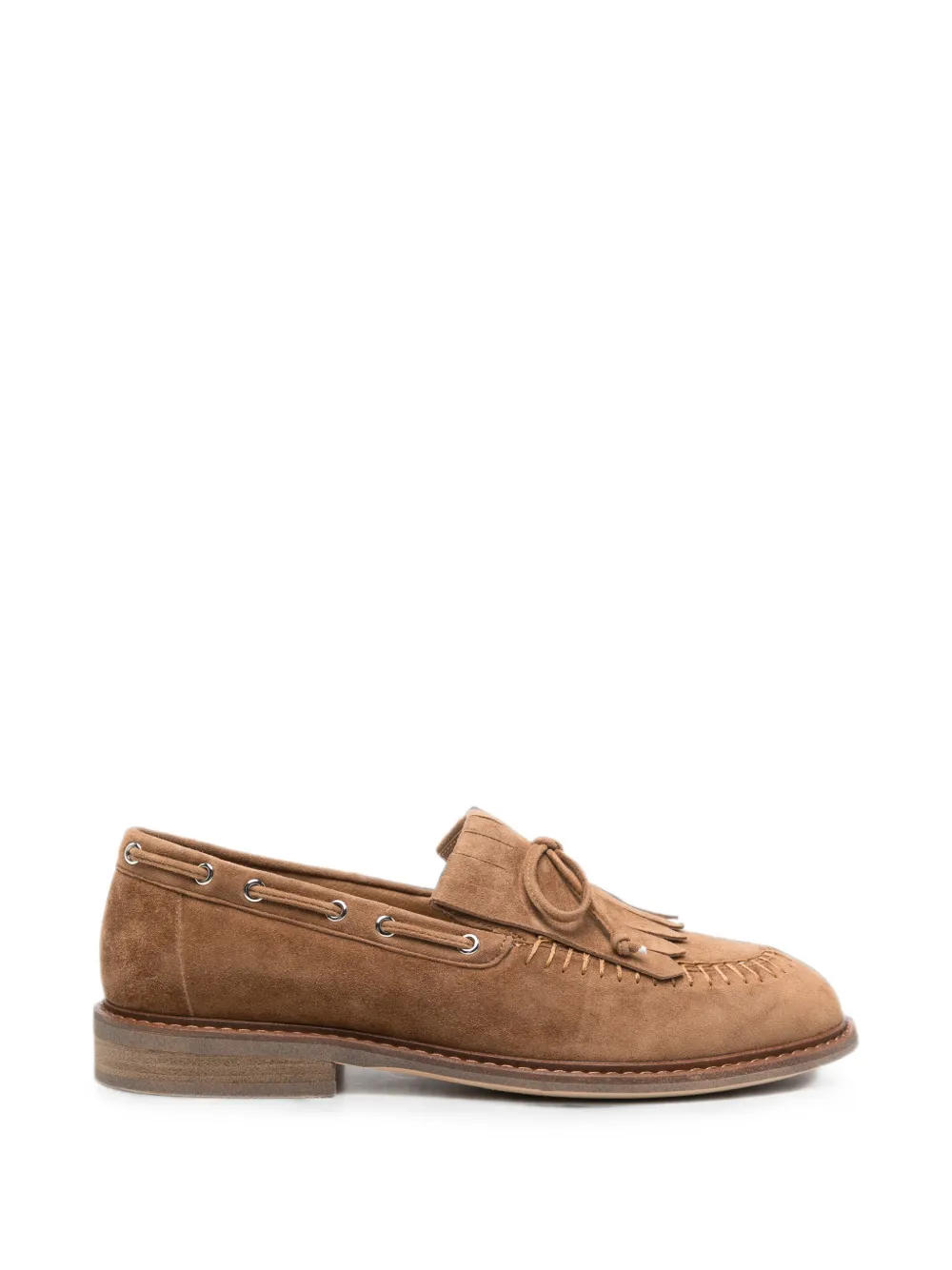 ADRIANNA FERETTI fringe-detail tassel loafers - Marrone