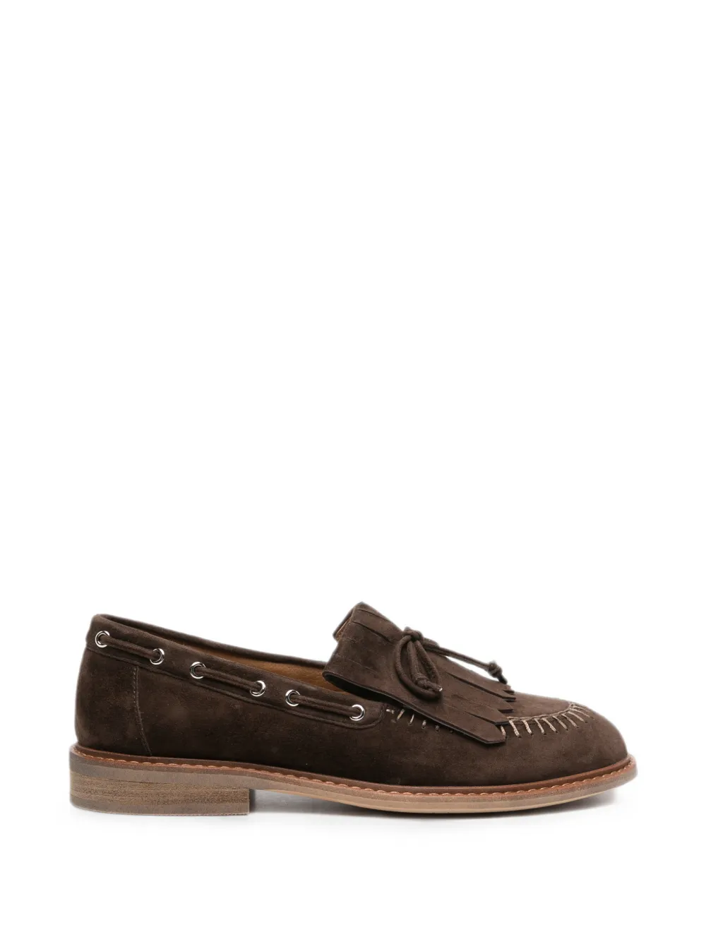 ADRIANNA FERETTI fringe-detail tasseled loafers - Braun