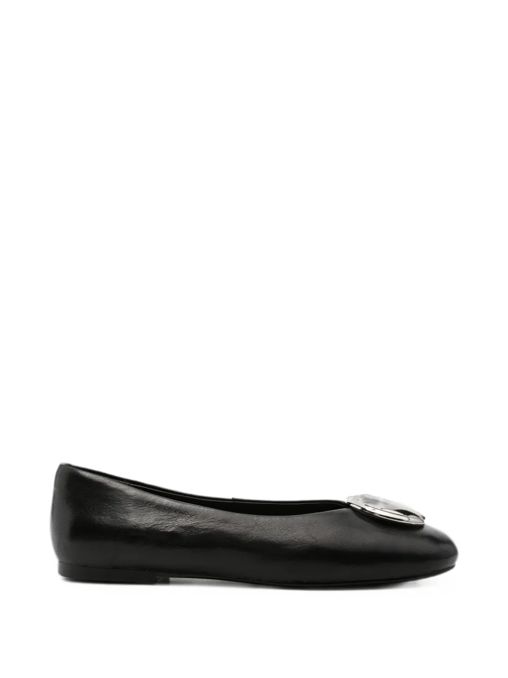 ADRIANNA FERETTI logo-plaque ballet flats - Nero