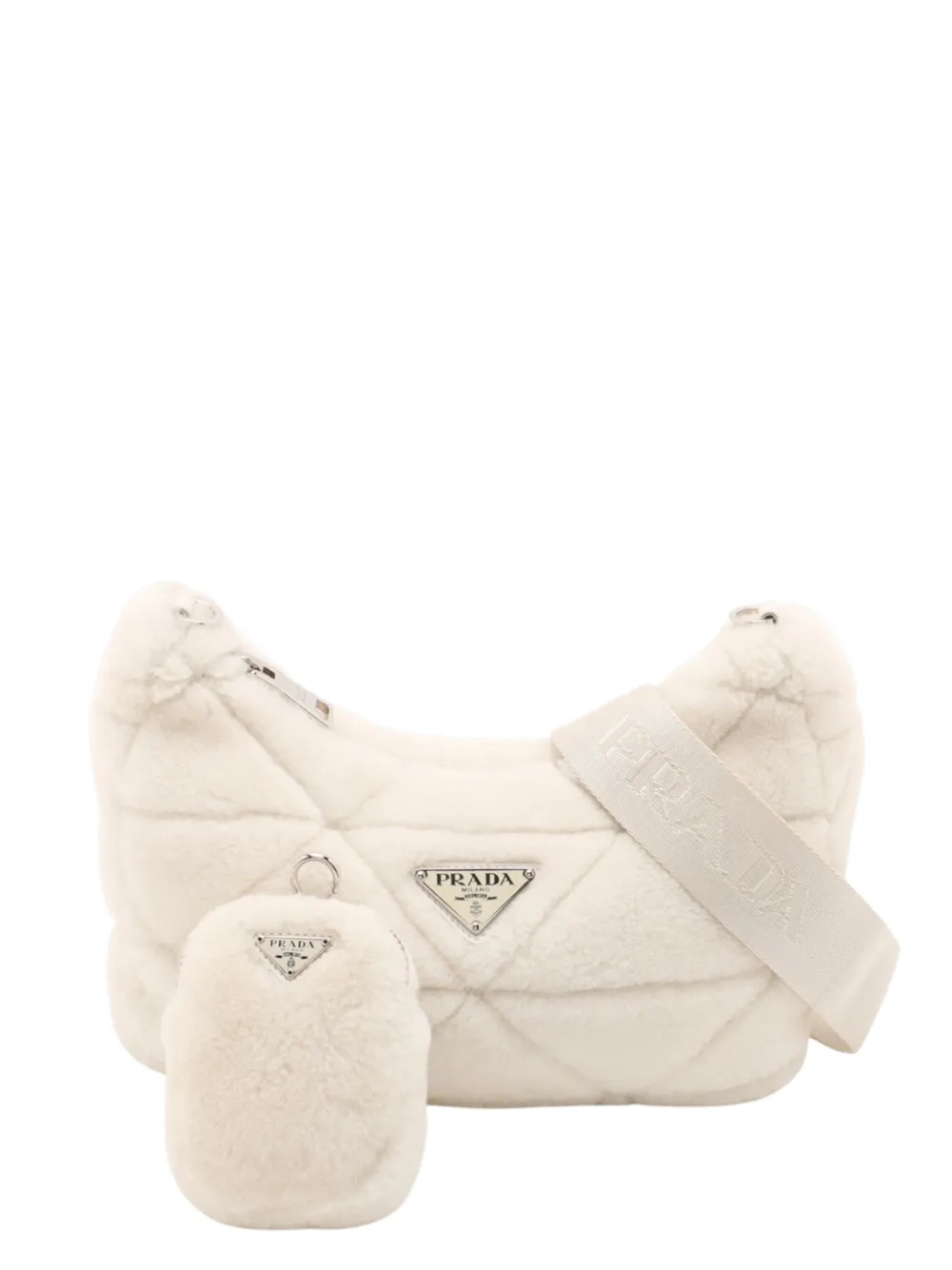 Prada Pre-Owned 2013-2025 Quilted Shearling Re Edition 2005 crossbody bag - Bianco