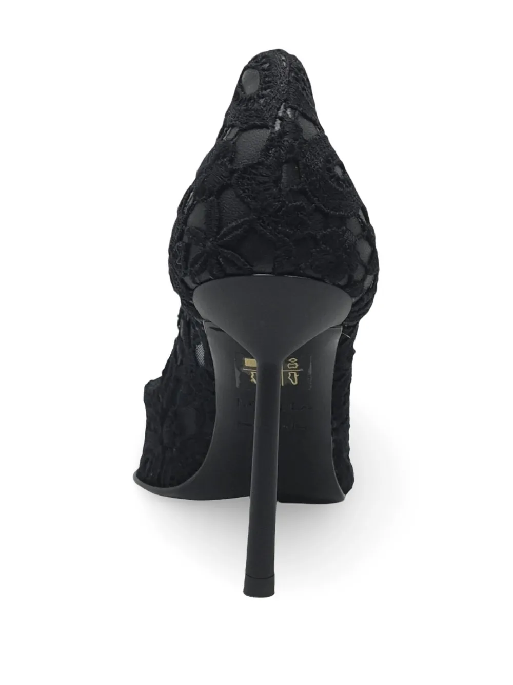 Le Silla Pumps met bloemenkant en hak Zwart