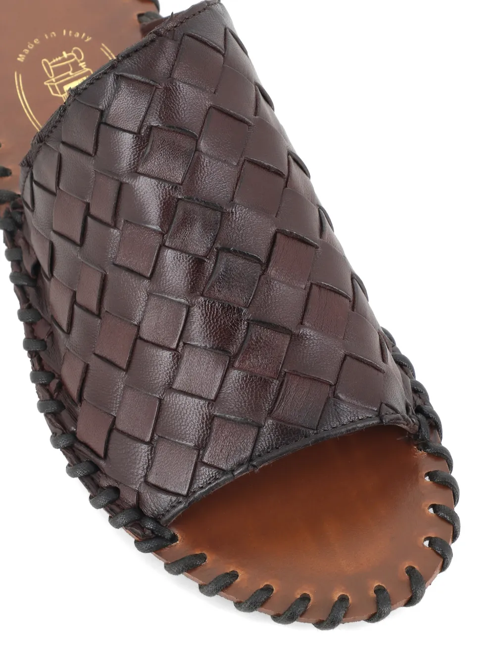 Alexander Hotto Geweven leren sandalen Bruin