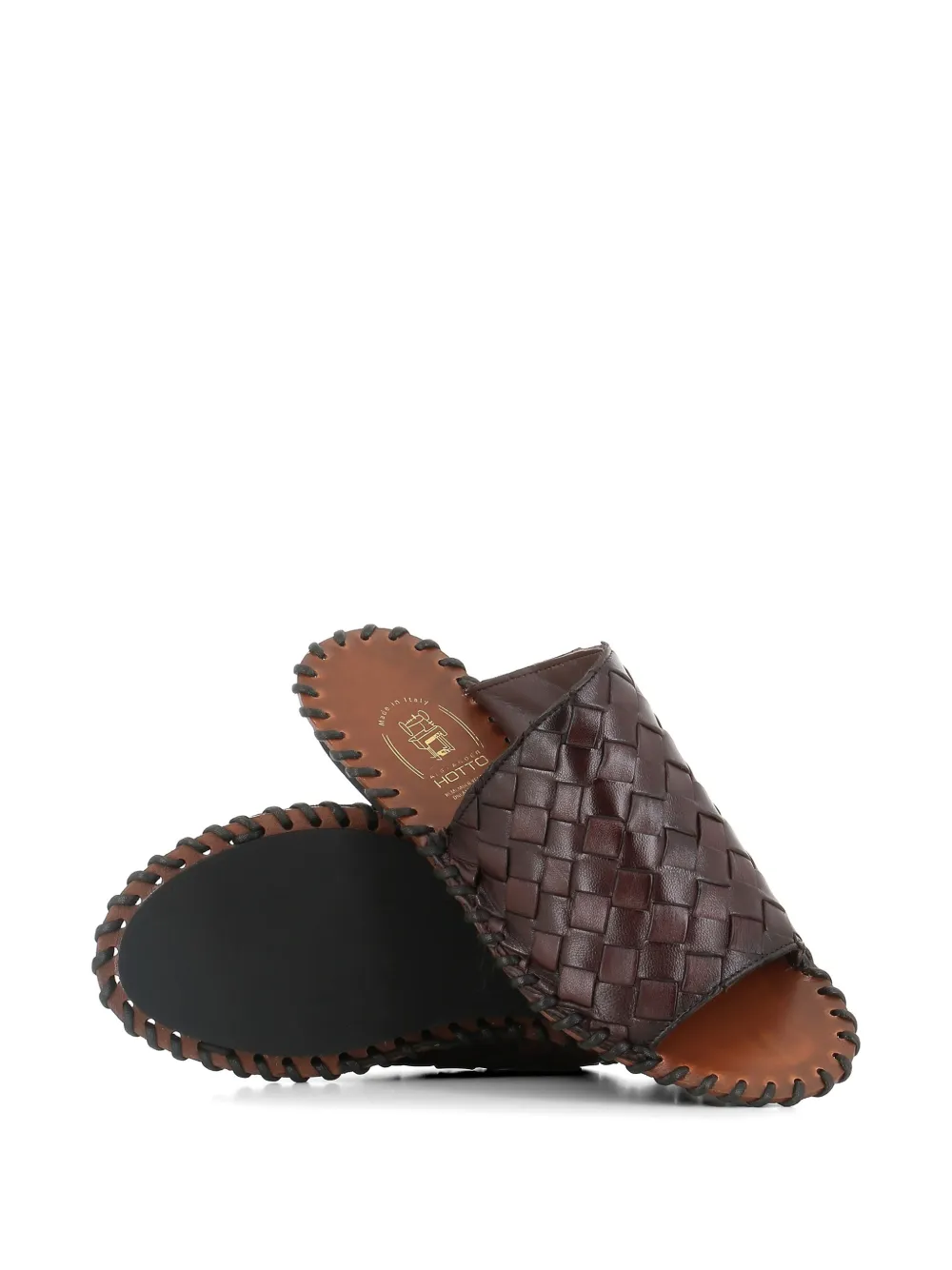 Alexander Hotto Geweven leren sandalen Bruin