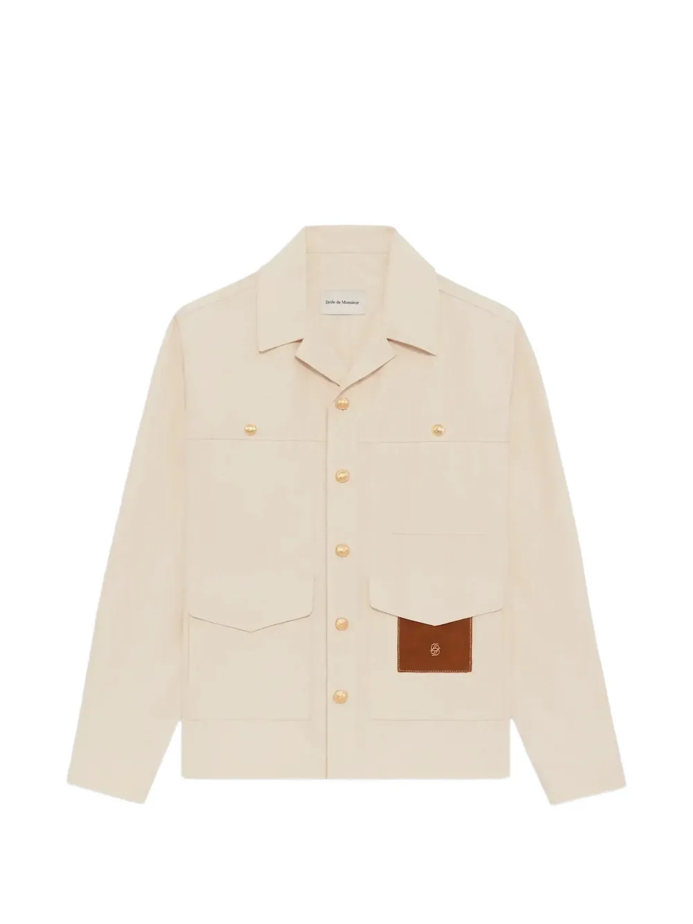 Drôle De Monsieur pocket-details button-down cotton jacket - Toni neutri