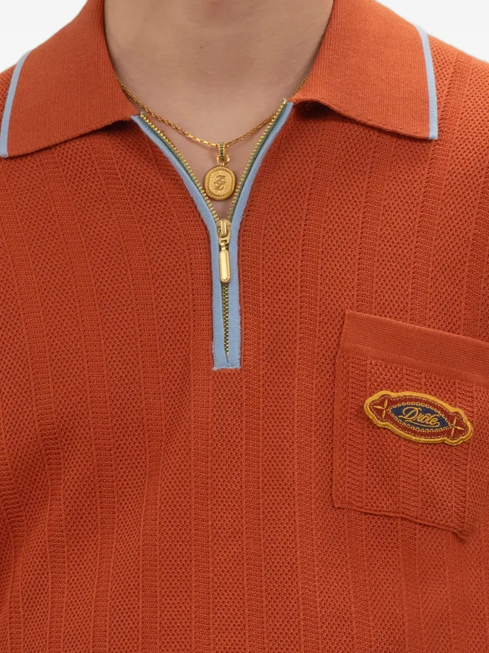 Drôle De Monsieur Poloshirt met zakdetail Oranje