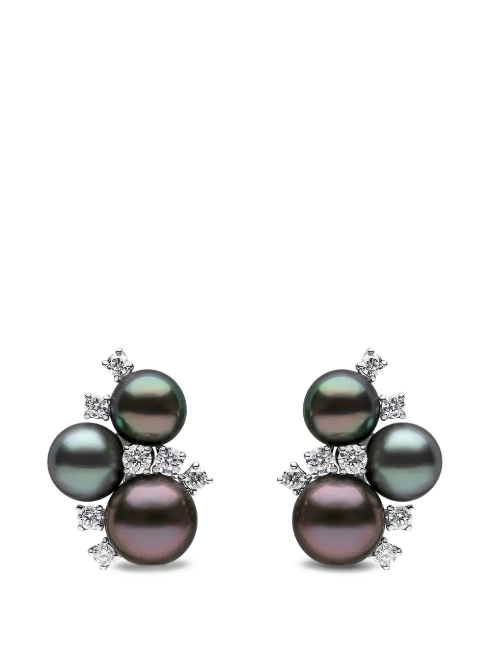 Yoko London tahitian pearl diamond earrings - Argento