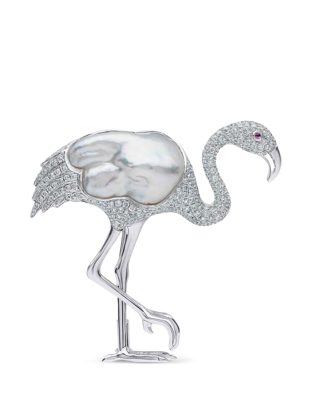 Yoko London South Sea pearl and diamond brooch - Silber