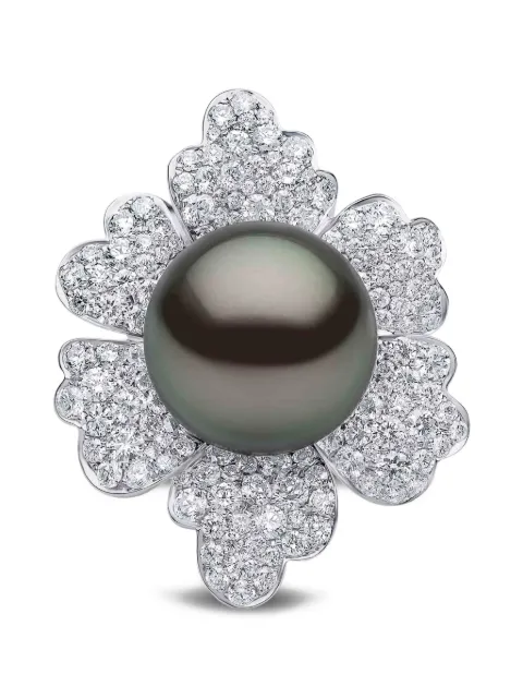 Yoko London Tahitian Pearl Diamond Flower Ring