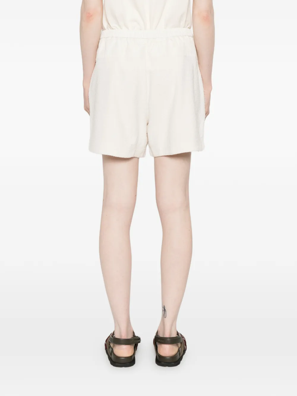 Moncler Shorts met logopatch en trekkoord Beige