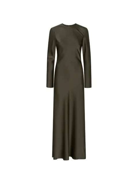 ROTATE BIRGER CHRISTENSEN satin maxi dress dark green