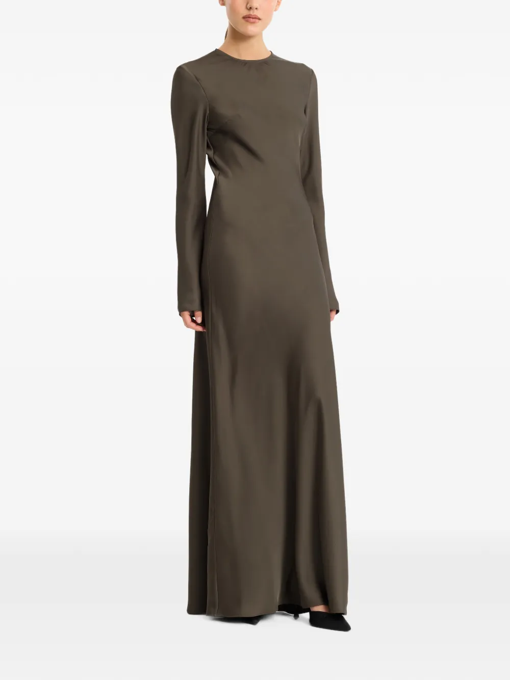 ROTATE BIRGER CHRISTENSEN Maxi-jurk met ronde hals Groen