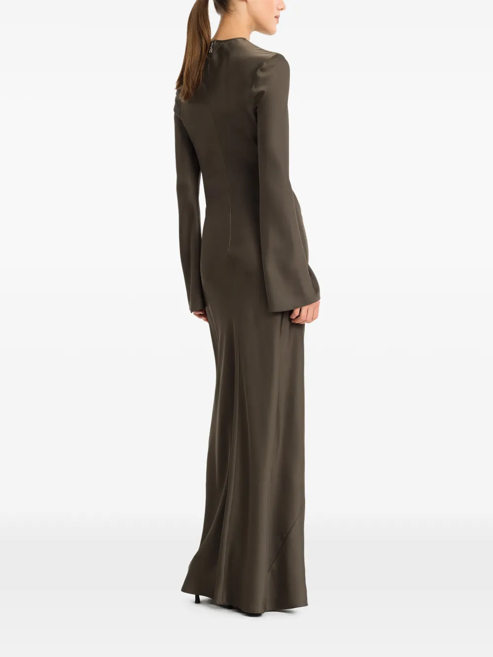ROTATE BIRGER CHRISTENSEN Maxi-jurk met ronde hals Groen